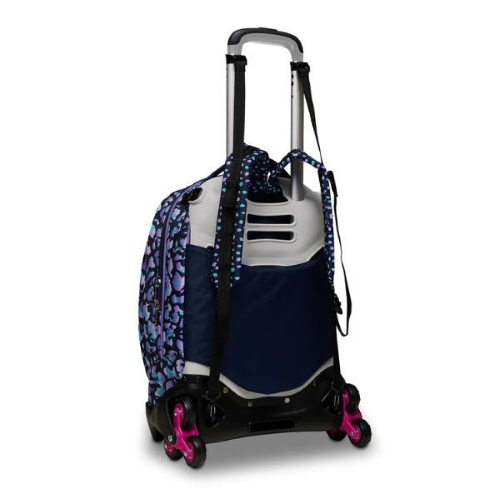 SEVEN ZIPLY GIRL TROLLEY JACK 3 RUOTE IN POLIESTERE 37X51X27 CM 34 LT SCOMPONIBILE TASCA FRONTALE